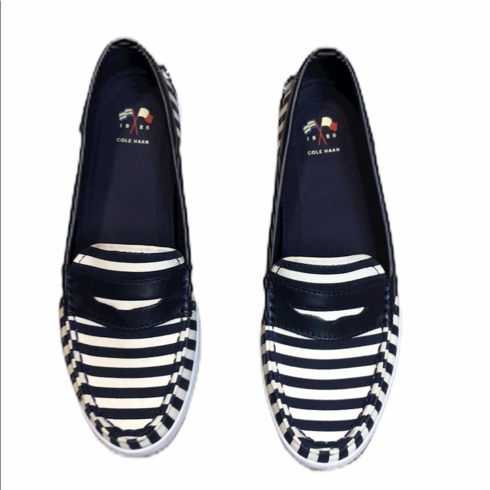 Cole Haan striped canvas loafers
